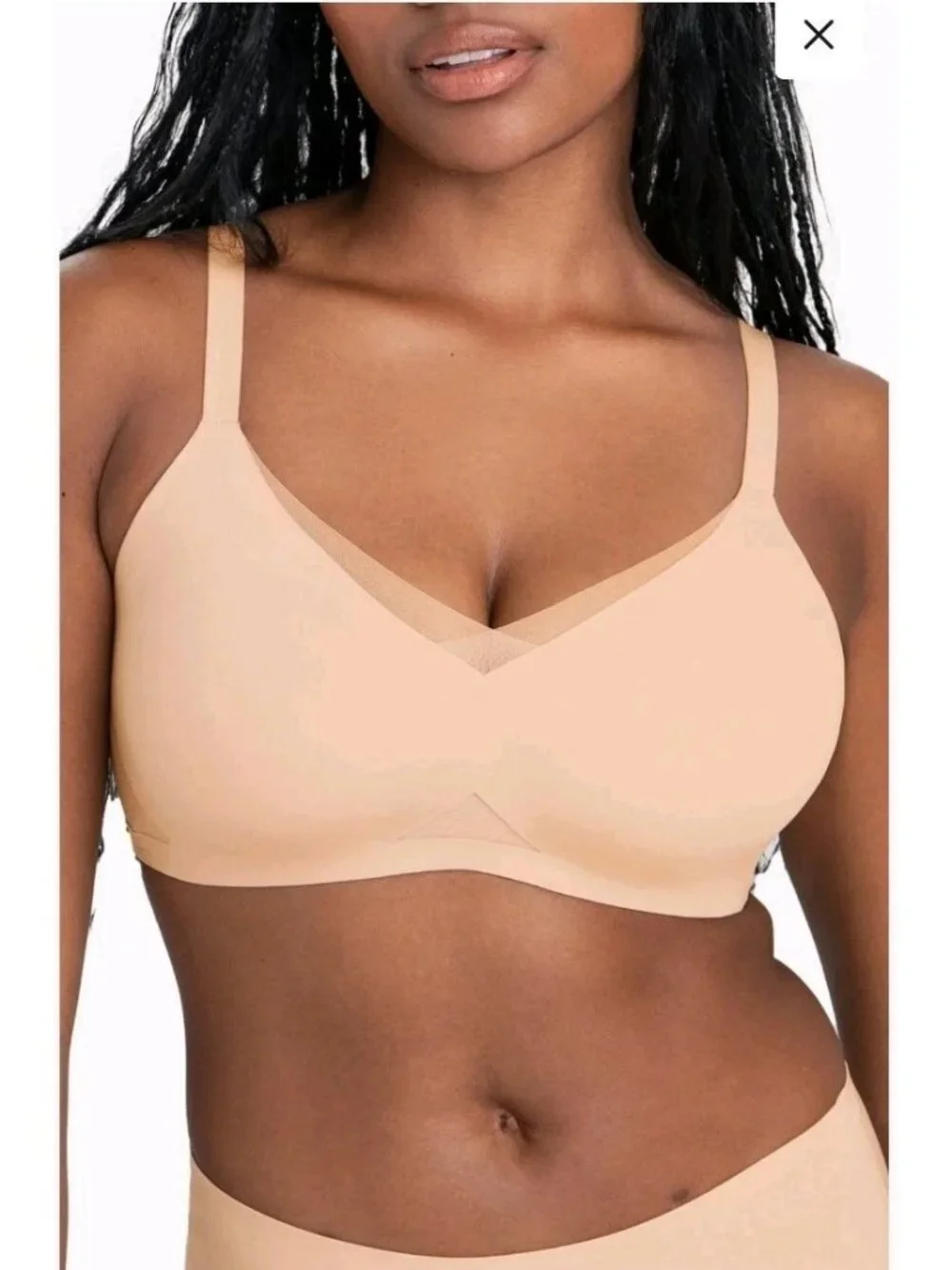 HONEYLOVE Crossed-Over Bra Wireless 44 DD DDD Blush NWT